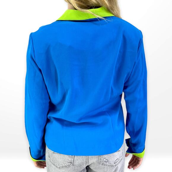 90s DRAPERS AND DAMONS Blue Green Matching Shirt Jacket Set - Picture 5 of 12